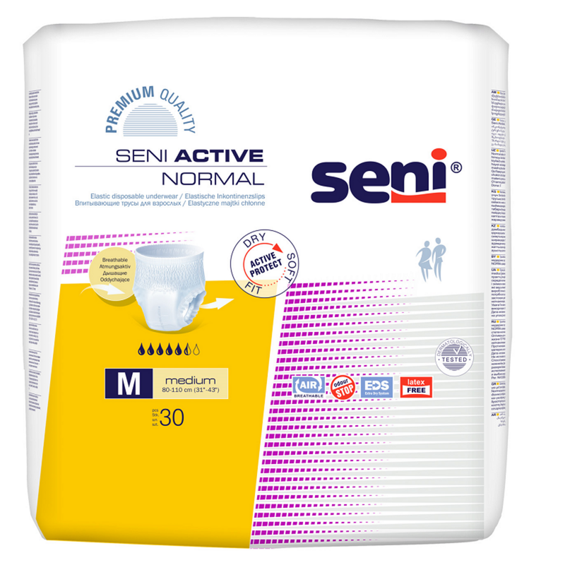 Підгузки-труси для дорослих SENI ACTIVE Normal Medium (2), 80 - 110 см, 30 шт